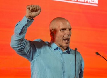 Hoch die Faust gegen Israel? Der ehemalige griechische Finanzminister Yanis Varoufakis