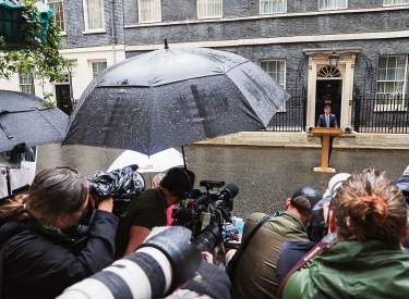  Premierminister Sunak verkündet den Wahltermin in der Downing Street