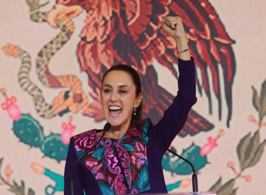 Klare Siegerin. Claudia Sheinbaum während einer Pressekonferenz in Mexiko-Stadt, nachdem das vorläufige Wahlergebnis verkündet wurde, 3. Juni