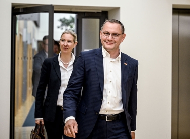 Faschistenpartei mit Oberwasser. Die AfD-Vorsitzenden Alice Weidel und Tino Chrupalla am Montag in Berlin 